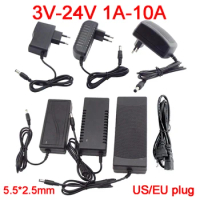 AC DC 5V 12V 24V Power Supply Adapter 1A 2A 3A 5A 6A 8A 10A 110V 220V Universal Power Supply Charger for CCTV Camera
