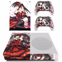 Anime Date A Live Tokisaki Kurumi Skin Sticker Decal For Microsoft Xbox One S Console and 2 Controllers For Xbox One S Stickers
