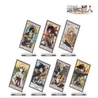 Attack on Titan Anime Levi Mikasa Eren Yeager Hans Zoe Acrylic Stand Erwin Action Figure PVC Fighting Brand