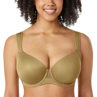 Women's Seamless Plus Size T Shirt Bra Lightly Padded Support Strap Underwire Contour 34-46 B-F