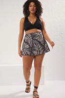 Trendyol Multicolored Short Skirt Mini Tropical Patterned Plus Size Bikini Bottom TBBSS23CR00015