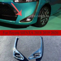 For Toyota SIENTA accessories 2018 2019 2020 ABS CHROME Front Fog Light Lamp Cover Car Accessories Front Fog Lamp Trim