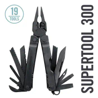 LEATHERMAN - Super Tool 300 Multitool with Premium Replaceable Wire Cutters and Saw, Black/Silver with MOLLE Sheath