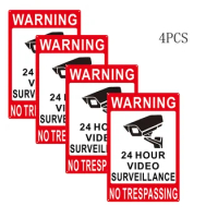 24 hour video surveillance no trespassing safety camera signs for home, lane alarms, and closed-circuit television betty boop