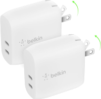 《1206》ที่ชาร์จ Belkin Dual Port USB C 40W ที่ชาร์จ USB-C ชาร์จเร็วสำหรับ iPhone 16 15 14 13 Pro Pro 