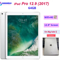 Original Apple iPad Pro 12.9 (2017) 2nd Gen Wifi+4G Cellular 64GB 12.9inch Screen Face ID B Grade Cheap Tablet on Big Sale