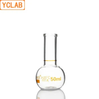YCLAB 50mL Volumetric Flask Steel Two Use Bottle Glass with one Graduation Mark Laboratory Chemistry Equipment