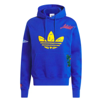 【adidas 愛迪達】C Badge Hoody 男款 藍色 休閒 三葉草 連帽 帽T 長袖 上衣 IL2355