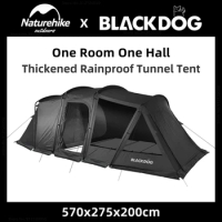 Naturehike-Blackdog Outdoor Tunnel Tent Camping 1 Room 1 Room Tent Camping Equipment Thickening Rainproof PU Version Hiking Tent