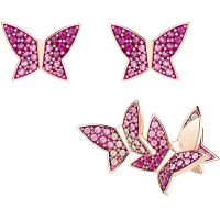 Swarovski 施華洛世奇 SWAROVSKI 施華洛世奇 不對稱彩色蝴蝶水晶耳環 5378694 1雙