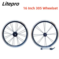 Litepro 16 Inch 305 Folding Bike Wheelset 4 Bearing Front Rear Wheel Set Quick Release Road Bicycle Parts 8/9/10/11 Speed