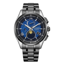 CITIZEN 星辰 星空藍 限量 月相 超級鈦 光動能電波萬年曆手錶-男錶(BY1007-60L)41.5mm