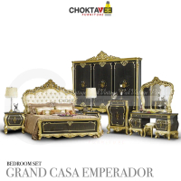 ชุดห้องนอนวินเทจ หลุยส์ เจ้าหญิง เซ็ต7ชิ้น (Diamond Black Series) รุ่น GRAND CASA EMPERADOR ECS-I [P