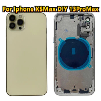 Stainless Steel Middle Frame Cover, DIY Back Housing, Battery Door Parts Repair, iPhone XS Max to 13 Pro Max Like 13 Pro Max