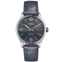 DAVOSA Gentlemen 現代經典紳士系列套裝腕錶-灰面/灰皮帶/40mm