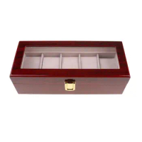 5 Slots Display Watch Boxes Wood Watch Storage Boxes Case With Lock New Wooden Watch Gift Jewelry Box