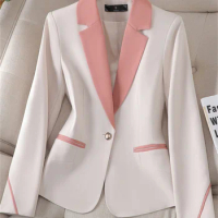 Yitimuceng New Fashion Blazer for Women Fall Winter 2023 Long Sleeve Single Button Casual Coats Office Ladies Slim Work Jacket
