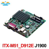 Partaker X86 ITX-M51_D912E J1900 processor 4 core dual ethernet pos mainboard mini itx fanless advertising machine motherboard