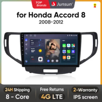 Junsun V1 AI Voice Wireless CarPlay Android Auto Radio for Honda Accord 8 2008-2012 4G Car Multimedia GPS 2din autoradio