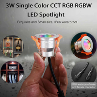 โคมไฟตู้กันน้ำหรี่แสงได้สำหรับตู้เสื้อผ้าสีเดียวของ Mier 3W ไฟดาวน์ไลท์ LED ขนาดเล็กไฟเฉพาะจุดตู้แสดงเครื่องประดับ RGB RGBW