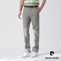Pierre Cardin皮爾卡登 男裝 彈性小織紋平口休閒長褲-灰綠色(5247873-45)