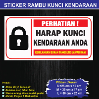 Sticker Rambu Kunci Kendaraan Anda / Kunci Kendaraan Anda / Stiker Harap Kunci kendaraan Anda