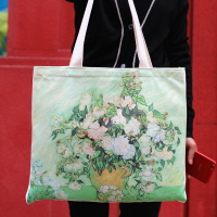 梵高《玫瑰花》帆布包世界名畫博物館文創周邊禮品單肩斜挎手提袋