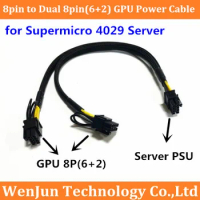 40cm CPU 8pin Male to Dual 8pin(6+2) PCIe GPU Power Cable for 4029GP-TRT/420GP-TNR and RTX2080TI 3090 Video Card