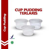 ORIGINAL!! Cup Pudding Puyo Mika Tempat Silky Puding Premium 240 ml Gelas Jelly 50 Pcs Dengan Tutup
