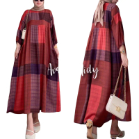 Avrill Midi Dress  Wanita Muslim  Katun Rayon Viscos Motif  2 pics /3 picsVariasi Jumbo Sixe XL dan 