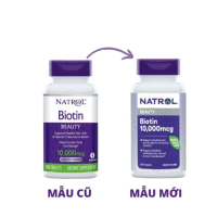 Viên Uống Natrol Biotin 10000 Mcg hộp 100 Viên, của Mỹ, Mẫu mới