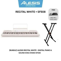 [BUNDLE] Alesis RECITAL WHITE Digital Piano + Soundking SF508 Keyboard Stand