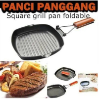 Panci Panggang Square Grill Pan Teplon Wajan Panci Panggang VICMALL
