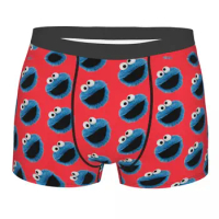 Custom Cookie Monster Pattern Boxers Shorts Men's Sesame Street Briefs Underwear Cool Underpants