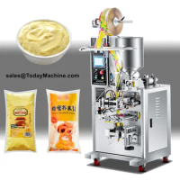 Automatic Mayonnaise Soy Sauce Sesame Oil Ketchup Sachet Packaging Machine With Feeding Pump