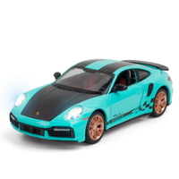 模型車1:24 保時捷911 TurboS 汽車模型 合金跑車模型擺件 車用模型 收藏品 遙控車遙控車 禮物禮品