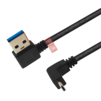 Right Angle USB Type C Charger Cable Fast Charging 90 Degree Type-C Data Cable for LG V40 V35 thinQ V30 Q7 G7 G6 G5 1Meter