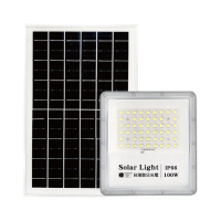 【台灣歐日光電】LED太陽能投射燈 工程款 100W 附遙控器(庭院燈 太陽能燈 光控 定時【FD100C】)