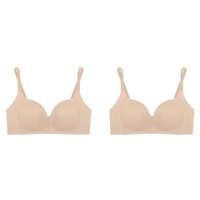 [Set 2 ชิ้น] เสื้อชั้นใน (ไม่มีโครง) Seamless Fit รุ่น Modern V  รหัส SBI1201CL สีเนื้ออ่อน