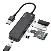 【Apigu】五合一Type-A USB3.0 HUB集線器(轉USB3.0x3孔+SD/Micro SD卡)