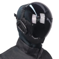 หน้ากาก Cyberpunk, ความรู้สึกเทคโนโลยี Mecha, การออกแบบ CO, หมวกกันน็อคยุทธวิธีบาร์การต่อสู้ป่า PUBG