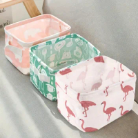 1pc Cotton Linen Fabric Waterproof Desktop Sundries Basket Storage Box Cosmetic Toy Organizer Underwear Socks Clothes Storagebag