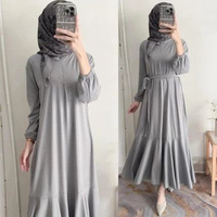 LC - Queena Gamis Bahan Kaos Combed 24s Duyung Busui Wanita Kekinian Queen Grey