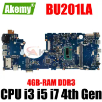 BU201LA Notebook Mainrboard For ASUS PRO BU201 BU201L BU201LAV Laptop Motherboard With i3-4010 i5-4200 I7-4500 CPU 4GB RAM DDR3