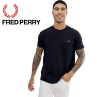 FRED PERRY mens summer short sleeved shirt solid color embroidery round neck casual T-shirt