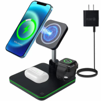 3 in 1 Magnetic Wireless Charger Stand For iphone 12 For Apple Watch 6 5 4 3 Airpods Pro Fast Charging Dock Station