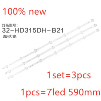 100% New LED bar light for 32inch Hisense LED32K188 TV Hisense_32_HD315DH-B21_3X7_3030C 595mm 1set=3pcs 1pcs=7led