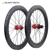 SILVEROCK SR50 451 20" 1 1/8" 406 Carbon Wheel 20 inch Disc Brake Clincher for NEO FIT Blast Minivelo Folding Bike Wheelset