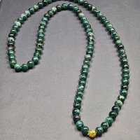 สร้อยคอหยกสีเขียวบลู 6.4มิลยาว26นิ้ว (P00358) Jade Jadeite Type A