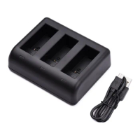 Action Camera Battery Charger 3-slot Fast Charging with Micro USB &amp; Type-C Input for Gopro Hero 12 11 10 GoPro Hero 9 Batteries